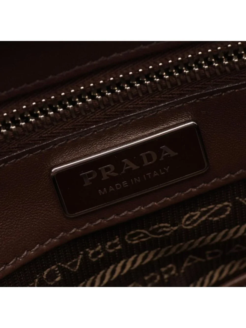 Prada Business Bag VIT.DAINO Brown Leather Triangle Logo